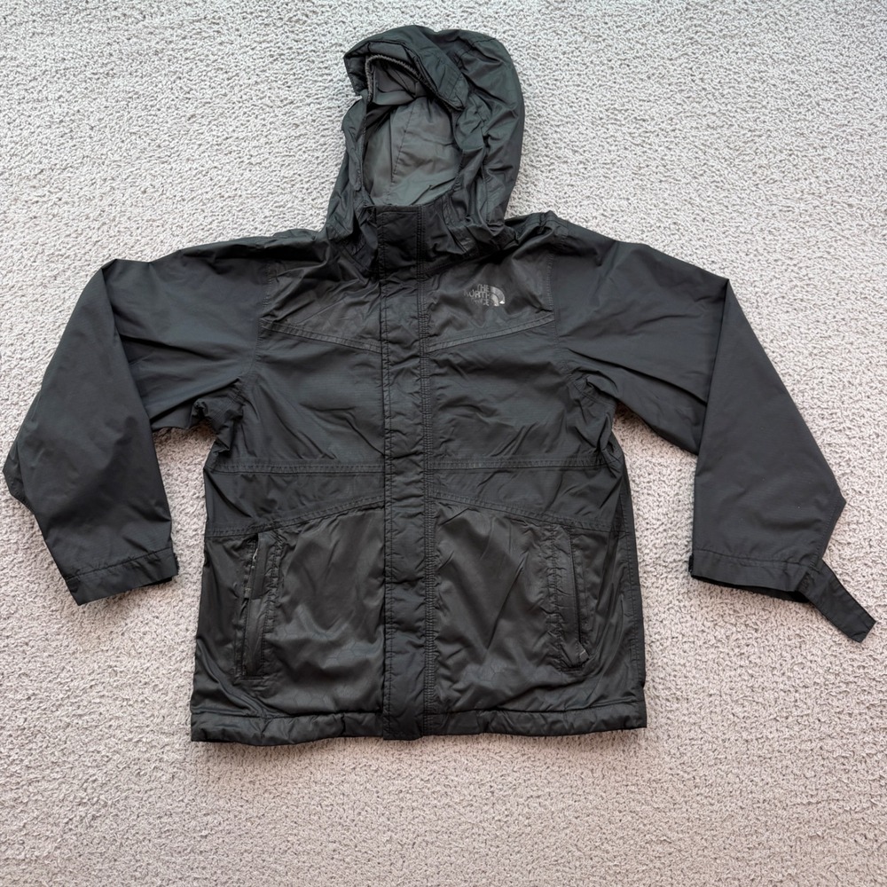 The North Face Boys Black Hooded Rain Jacket Size S 7/8 NF0A34Q5 F17